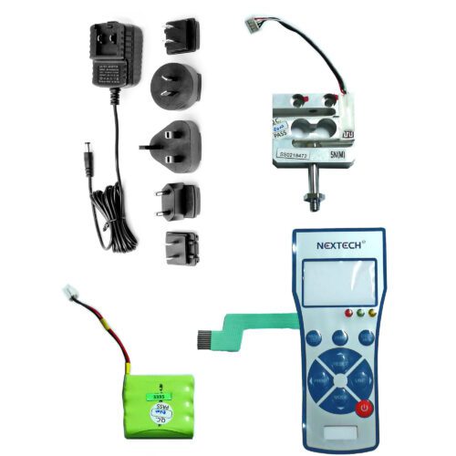 replacement parts: chargers, load cell, keypad, and battery